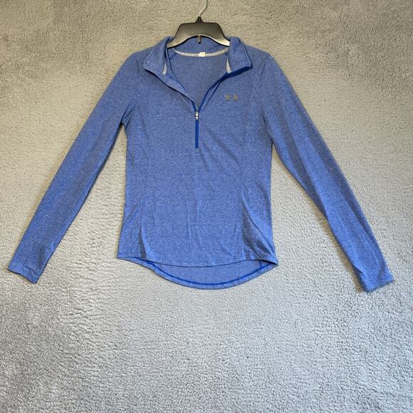 Under armour Tops - Under Armour Womens Activewear Sweater Small 1/4 Zip Collared Blue Lightweight